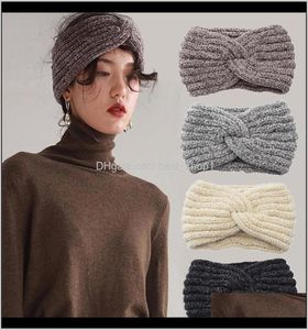 Akcesoria ins moda sztuczne opaski na głowę szydełka turban zimowe ciepłe ucho ciepł głowę elastyczna opaska Women Hair SWDES P3765440