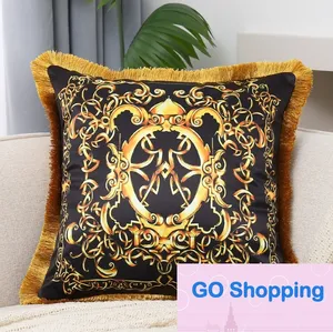 Quatily New American Light Luxury Pillow Retro Style Living Room Sofa Waist Pillow Home European Style Bed Head Back Pillows Cushion Cover