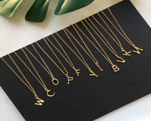 Fashion European and American Street Ss 26 English Small Letter Necklaces gold chain iced out pendant designer necklace1073778