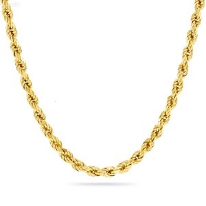 Klejnoty AAA 925 Srebrny Diament Cut 2 mm 3 mm 4 mm łańcuch linowy 24K Real Gold Sain Naszyjnik dla kobiet i mężczyzn