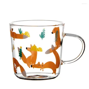 Wine Glasses 400Ml Creative Milk Coffee Mug Water Glass Cup Tea Cartoon Home Office For Fruit Juice Drinking Mugs
