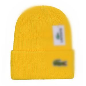 Senaste lyxdesigner Beanie Hat Winter Bean Men's and Women's Fashion Crocodile Sticked Hat Autumn Wool Hat Fine Mönster L4