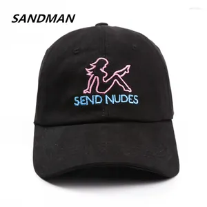 Kulkapslar Sandman Letter Skicka naken Snapback Cap Cotton Baseball för män Kvinnor Justerbar Hip Hop Dad Hat Bone Garros Casquette