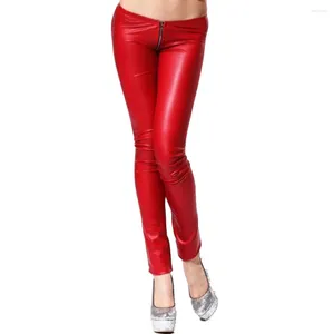 Женские брюки, женские сексуальные тонкие узкие брюки из искусственной кожи, эластичные персонализированные прямые ноги, стильные