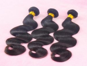 Estensioni dei capelli brasiliani non trattati grado superiore peruviano malese indiano tessuto dei capelli umani capelli brasiliani dell'onda del corpo 3 pz / lotto Whole5550713