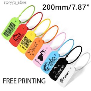 Labels Tags 100Pcs Custom Clothing Hang Tags Personalized Plastic Security Print Garment Shoe Clothes Product Gift Tag Label 200mm/7.8 Q240217