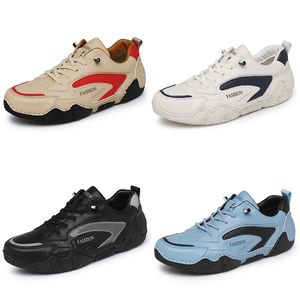 2024 novos sapatos casuais pu couro fosco masculino preto marrom branco azul vermelho moda sapatos formadores tênis respirável