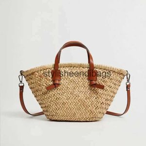 Shoulder Bags Casual Wicker Woven Basket Rattan Women Handbags Summer Beach Straw Large Capacity Tote Big Crossbody Bag 2023H2421788