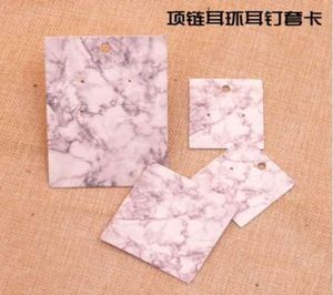 DIY handmade jewelry earring necklace packing card cute studdrop earring display card 100pcs per lot simple marble line tags9939535