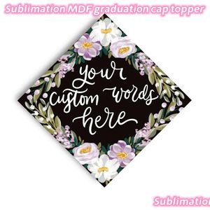 Other Event & Party Supplies Sublimation Mdf Graduation Cap Topper Custom Grad Tassel Toppers Uniform Type Tops 2023 Z11 Drop Delivery Dhjnb