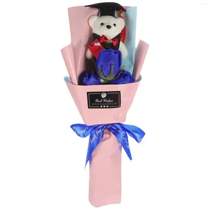 Dekorativa blommor Senior Year Bear Bouquet Graduation Fake Grad Party Favor