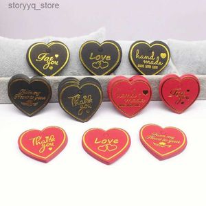 Etichette Tag 50 pezzi Cuore Forma carina 4x5 cm Doratura colore nero/rosso Ti amo/Ti amo /dal mio cuore al tuo stile regalo etichetta di carta per matrimoni Q240217