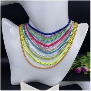 Chains Brass Colorf Enamel Paper Clip Chain Necklace Choker Jewelry Women Neck Necklaces For Girl Wholesale Supplier Drop Delivery Dhnmv