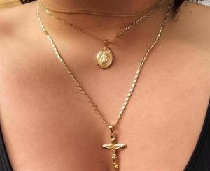 Xpayxpay colar amantes de jóias virgem maria meninas cor ouro amarelo na moda pingente de aço inoxidável feminino colar chain21883335998