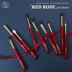 CHICHODO Make-up-Pinsel, luxuriöse rote Rose-Serie, ausgewähltes Set mit natürlichen Tierhaar-Augenpinseln, professionelle Augen-Make-up-Pinsel-Werkzeuge 240131