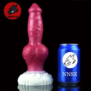 NNSX Großer Knoten-Hundendildo mit Saugnapf, blutiger Tier-Penisplug für fortgeschrittene Spieler, Fantasy-Analsexspielzeug, erotische Produkte, 240130