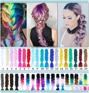 Products Aessories Tools Aoosoo Synthetic Kanekalon Extensions Ombre Braiding Hair One Piece 100GPack 24Inch Afro Bulk Jumbo Cr4111266