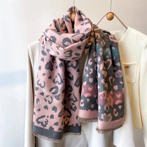 Sciarpe Ligentleman Sciarpa Invernale Donna Caldo Scialle di Cachemire Avvolge Spessa Coperta di Pashmina Stampa Leopardata Sciarpe Foulard Femminile