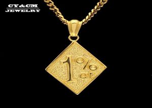 CYCM Gold Farbe Ein Prozent 1 ER Lustige Halskette Trendy Schmuck Anhänger Coole Männer Legierung Biker Anhänger Für Männer hip Hop Halskette285758496