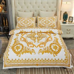 Conjuntos de cama 3d luxo ouro barroco leão conjuntos adultos meninos adolescentes conjunto capa edredão caso único gêmeo tamanho completo decoração do quarto roupa cama