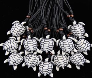 Jewelry Whole 12PCSLOT Imitation Yak bone carved Hawaiian Surfing Sea Turtles charms Pendants Necklaces Lucky Gifts TT021336602