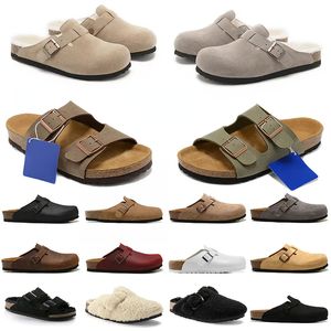 Birkins Designer Slides Clogs Sandals Men Women Platform Slippers Cork Flat Leather Cotton Buckle Microfiber Clog Birkinstock Mules Indoor Shoes Room8887