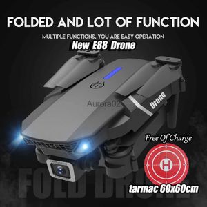 Дроны Новый E88 Мини Дрон 4K HD Двойная Камера Воздушного Давления Wi-Fi FPV RC Складной Квадрокоптер Дрон Аэрофотосъемка Детские Игрушки Подарок YQ240217