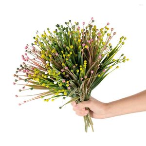 Dekoratif çiçekler yapay bezelye çim bitkileri ev dekor saksı saksı sahte düğün arka plan buket düzenleme aksesuarları