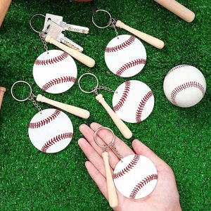 Keychains Practical Acrylic Keychain Anti-break Key Pendant Double-sided Sports Theme Party Team Souvenir Baseball Collectible