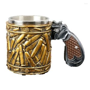 Vattenflaskor Rostfritt stål Mun Cup med kreativ och cool pistoldesignminnespresentant Bar Personlig amerikansk öl