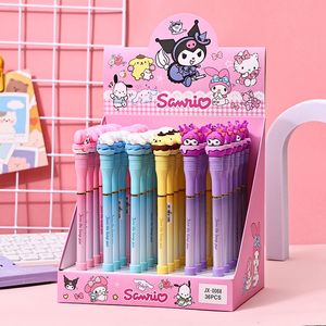 LED Light Cartoon Kuromi Pen Cute Student Writing Press Natural Gel Pen 0.5mm Writing Smooth Children Stationery Gift 3041