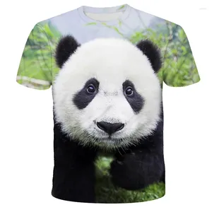 Homens camisetas Moda Animal Tees 2024 Elegante Verão Homens / Mulheres T-shirt 3D Impressão Projetado Bonito Panda Camisa Crianças Tops