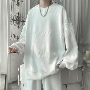 Hoodies Jacquard Sweatshirt Mens White Pullover Streetwear Casual Fashion Clothes Mens Oversized Korean Harajuku T Shirt 240129