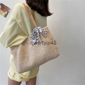 Axelväskor Knied Straw Bag Women Bolso Mujer Sael Crossbody Soulder and Bags For Female Messenger Bucket 2024 NewH24217