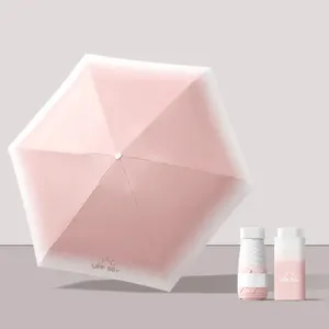 Ombrelli Mini Sunproof 6 Ombrello pieghevole Protezione solare UV Piccolo soleggiato e piovoso Per donna Uomo Tasca graduata Parasole a colori