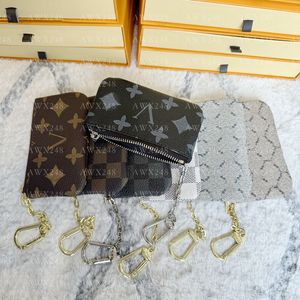 Carteiras de desenhista 5A saco 7 cores V Chaveiro Anel Chave Bolsa Moeda G Bolsa Damier Couro Titular de Cartão de Crédito Mulheres Homens Pequeno Zipper Bolsas Carteira com Caixa