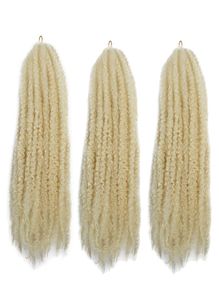 Blonde gehäkelte Marley-Zöpfe, blondes Afro-Kinky, 45,7 cm, synthetische Kanekalon-Flechthaarverlängerungen, 3 Packungen 6138824947