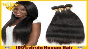 7A Virgin Human Hair för 1030 tum hår Brasilianska malaysiska peruanska indiska raka hårförlängningar 3st 100 Virgin Human Hair3386579327