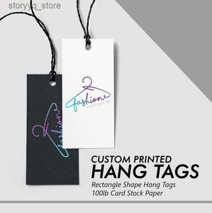 Labels Tags Custom Rectangle Hang Tags Clothing Fashion Label Accessories Merchandise design hang tags Q240217