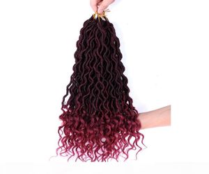 Shanghair 18039039 Goddess Faux Locs Curly Ends Short Wavy Synthetic Hair Extensions 70g pc Crochet Braids Black Afros3930563