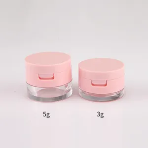 Storage Bottles Empty 3g 5g Pink Loose Powder Box With Puff Case 20pcs