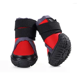 Dog Apparel Anti Slip Pet Boots With Magic Sticker Straps Orange Red Winter Shoes For Small Large Dogs Chihuahua Products