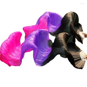 Scene Wear Silk Dance Props Fans 180x90cm unisex 1 par vänster höger mage lång svart lila ros kan anpassas