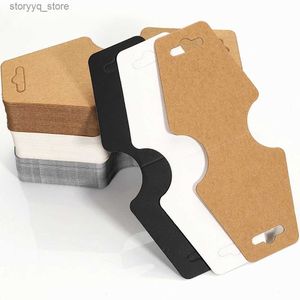 Etichette Tag 50/100 PZ Carta Kraft vuota Carta Collana Ciondolo Bracciale Display Card Etichetta pacchetto pieghevole Nero Bianco kaki Etichetta gioielli Q240217