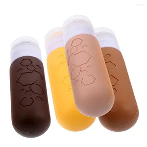 Lagringsflaskor 4 st kiseldioxidflaskor Travel Squeeze Ppneck Collar Silicone för lotion