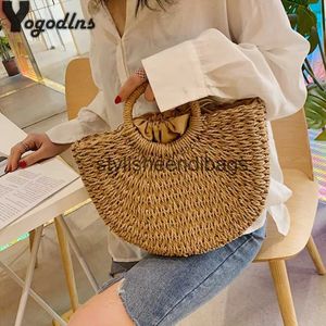 Totes Moda Borsa a tracolla in paglia di rattan intrecciata a mano Borse da spiaggia rotonde Borse da donna estive a tracolla cava Messenger da viaggio PopolareH24217