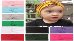 Autumn Winter Baby barn Ed pannband Cross Top Knot Elastic Hair Band3320849