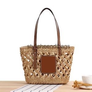 Borse a tracolla Casual Hollow Paglia Borse da donna Designer Borsa tessuta a mano Tote Bag Treccia Summer Beach Borsa grande Bali Shopper 2022H24217