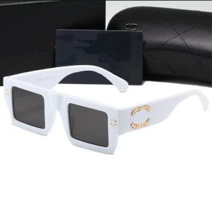 2024 Square Frame Designer Solglasögon Kvinnor Högkvalitativ preppy stil transparent glasögon lyxmärke brev polariserade solglasögon för män reser med låda nya -7