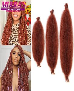 Synthetic Black 162428 Inch Kinky Marley Braiding Crochet Synthetic Pre Separated Springy Afro Hair For Butterfly Loc8581757